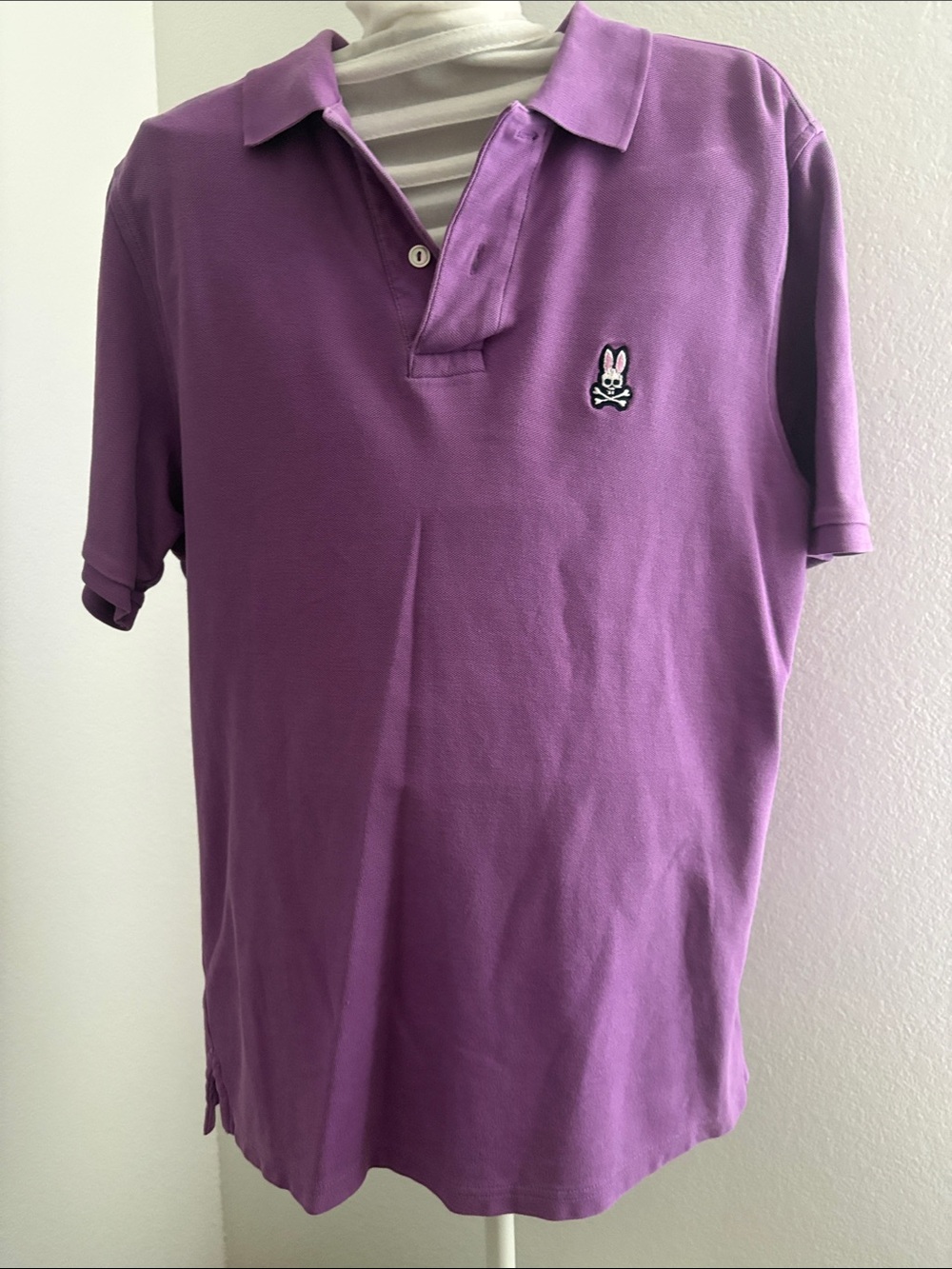 Psycho Bunny Men's Violet Polo Shirt with Embroidered Logo